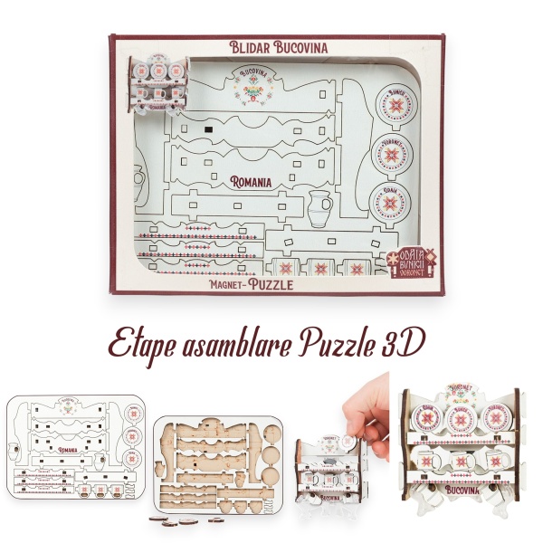 Puzzle Blidar Lemn 3D - 8 cm