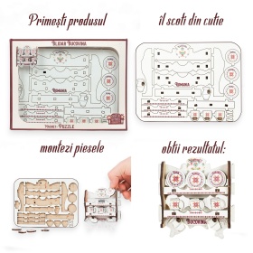 Puzzle Blidar Lemn 3D - 8 cm