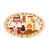 Tocător Oval din lemn - Pisica pe cuptor - 22 cm x 14 cm