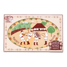 Tocator Oval din lemn - cântăreți în Bucovina - 22 cm x 14 cm