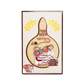 Tocator rotund din lemn - design autentic - 20 cm x 12 cm