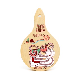 Tocator rotund din lemn - design autentic - 20 cm x 12 cm