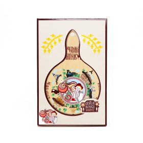 Tocator rotund din lemn - design autentic - 20 cm x 12 cm