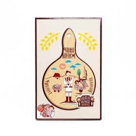 Tocator rotund din lemn - design pitoresc din Bucovina - 20 cm x 12 cm
