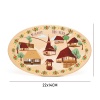 Tocator Oval din lemn - Mănăstiri și case din Bucovina - 22 cm x 14 cm