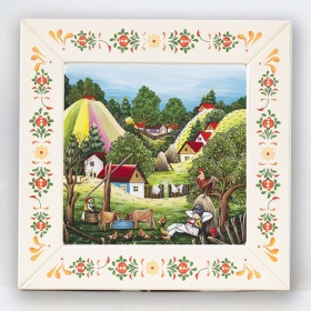 Tablou cu peisaj pitoresc de vara (decorat pe sticla)