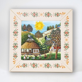 Tablou cu peisaj de primavara (decorat pe sticla)