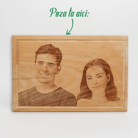 Tablou Gravat pe Lemn - Personalizabil 30 cm x 19 cm