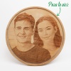 Tablou Rotund Gravat pe Lemn - Personalizabil 34 cm