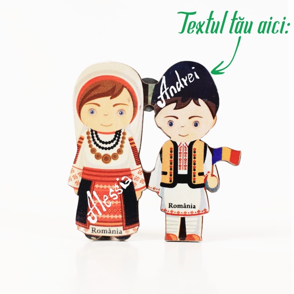 Magnet cuplu tinerei din bucovina - Personalizabil