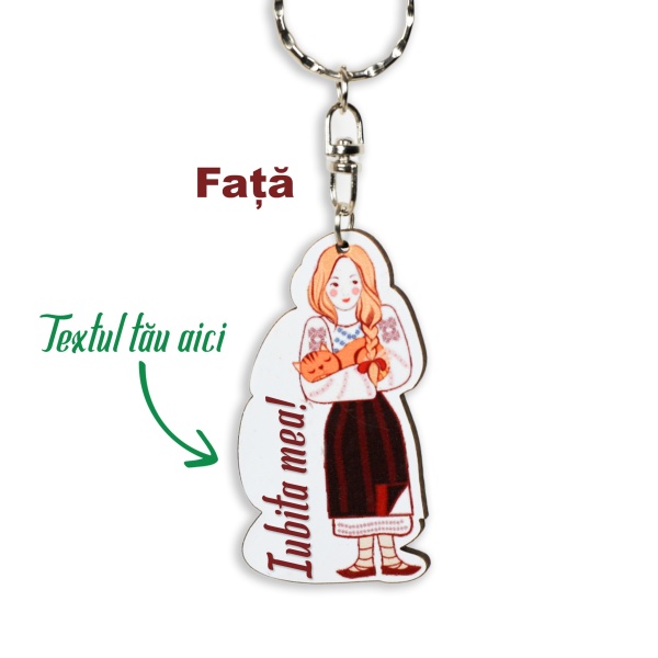 Breloc țărăncuță blondă - Personalizabil