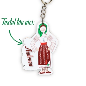 Breloc țărăncuță cu batic - Personalizabil