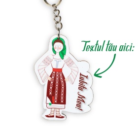 Breloc țărăncuță cu batic - Personalizabil