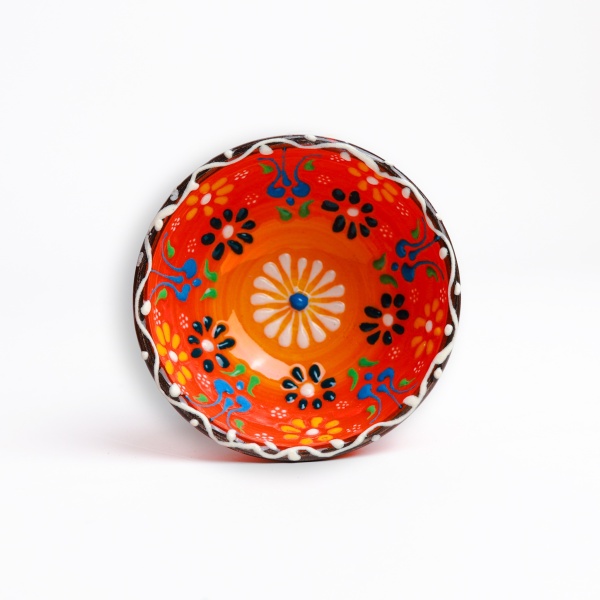 Castron din ceramica cu motive traditionale - 9 cm x 4 cm