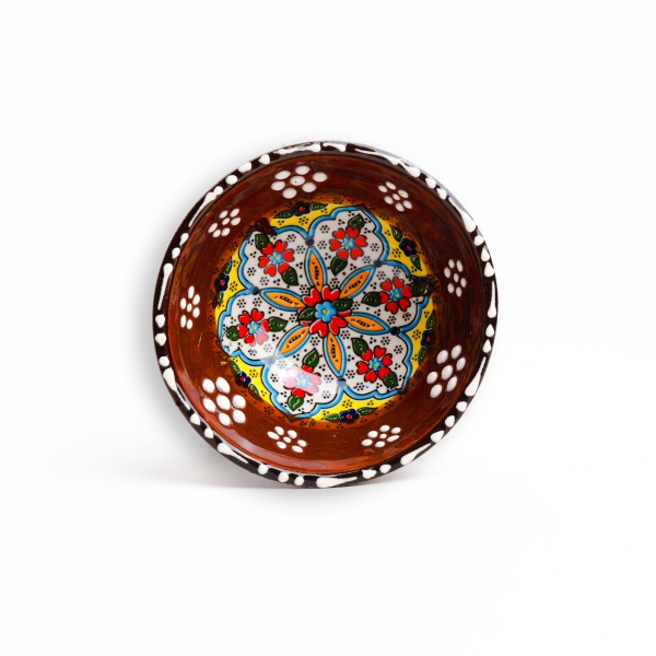 Castron din ceramica cu motive traditionale - 9 cm x 4 cm