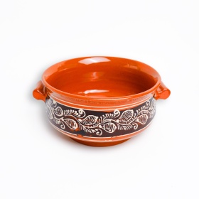 Castron din ceramica cu toarta - 17 cm x 8 cm