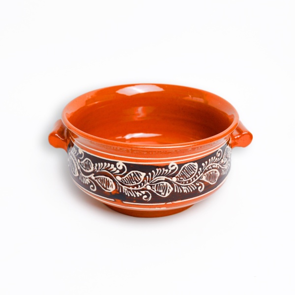 Castron din ceramica cu toarta - 17 cm x 8 cm