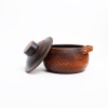 Oala din ceramica cu doua manere și capac - 13 cm x 10 cm