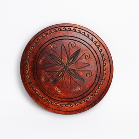 Farfurie lemn cu motive florale - 20 cm