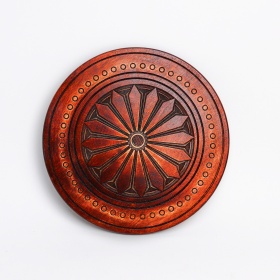 Farfurie lemn cu motive florale - 20 cm