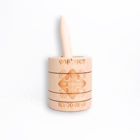 Mojar din lemn cu pistil, culoarea lemnului