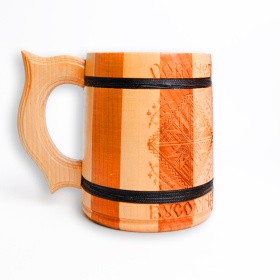 Halba din lemn gravata Voronet Bucovina - 14 cm x 10 cm