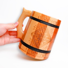 Halba din lemn gravata Voronet Bucovina - 14 cm x 10 cm