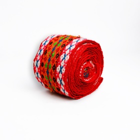 Brâu tradițional galben țesut lână 240x5CM