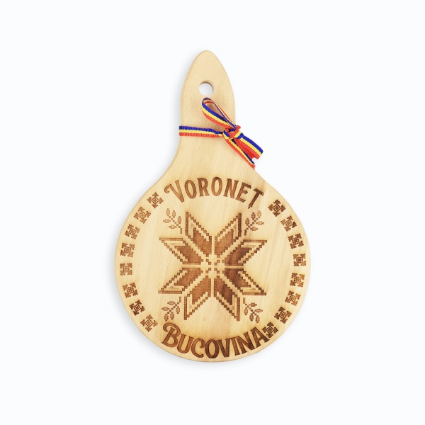 Tocator rotund din lemn - Voronet Bucovina - 19 cm x 12 cm