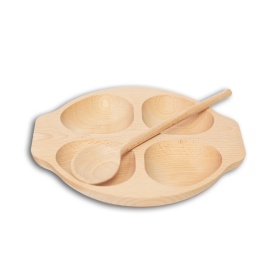 Platou rotund din lemn - 24 cm x 21,5 cm