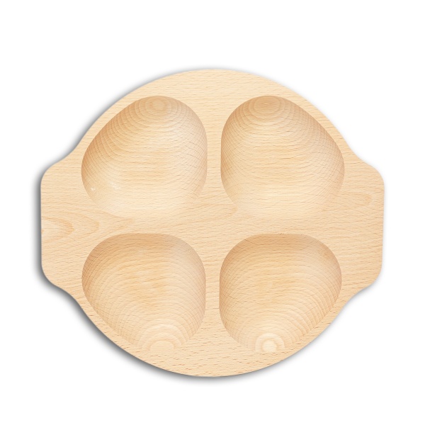 Platou rotund din lemn - 24 cm x 21,5 cm