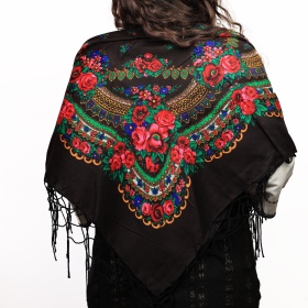 Batic/Esarfa cu franjuri - model floral