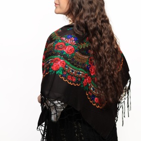 Batic/Esarfa cu franjuri - model floral