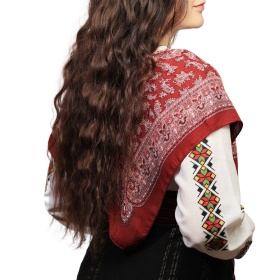 Batic/Esarfa cu franjuri - model floral