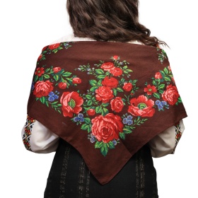 Batic/Esarfa cu franjuri - model floral