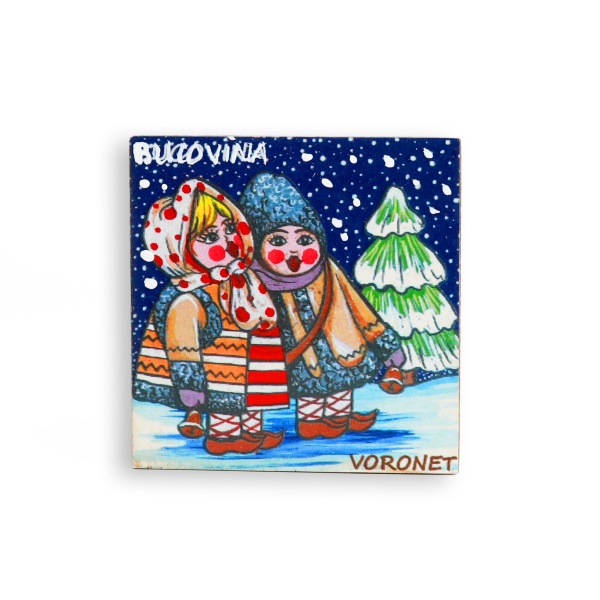 Magnet colindatori în Bucovina - 6cm x 6cm