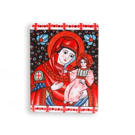 Magnet Maica Domnului cu Pruncul Iisus Hristos Bucovina 6 cm x 8 cm