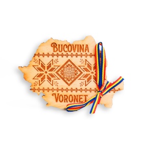 Magnet sub forma harta Romaniei - 10cm x 7cm