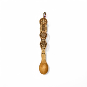 Lingura din lemn cu motive traditionale - 30 cm