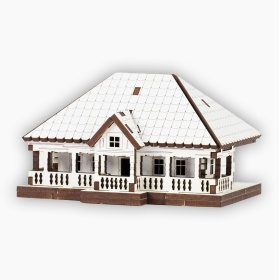 Casuta Lemn 3D- 10 cm