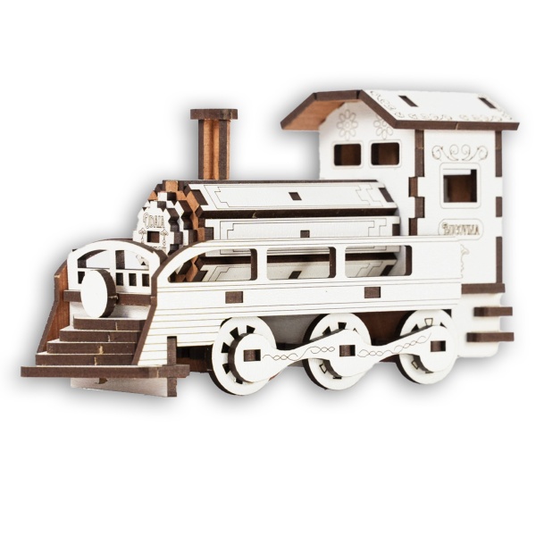 Locomotiva Lemn 3D- 13 cm