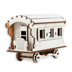 Vagon Lemn 3D  - 11 cm x 7 cm