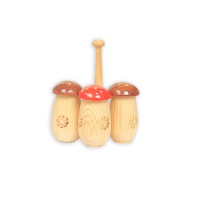 Set solniţa din lemn+suport