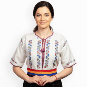 Ie traditionala cusuta manual cu maneca scurta din Bucovina- S/M