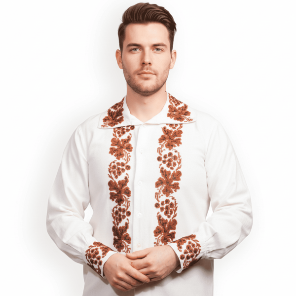 Ie tradițională românească pentru bărbați cusută cu mărgele - S