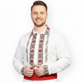 Camasa barbateasca traditionala brodata la masina