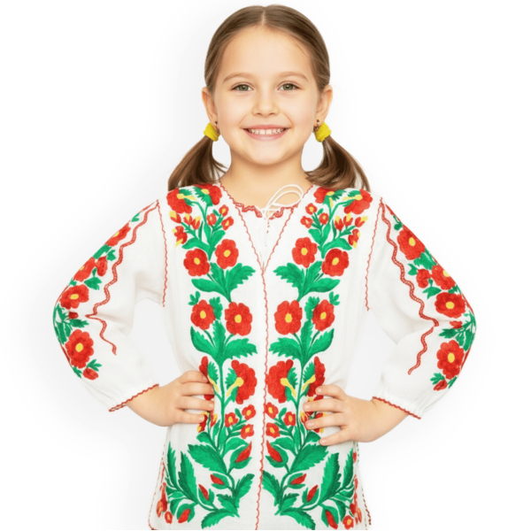 Vesta traditionala brodata la masina