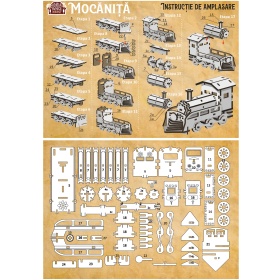 Locomotiva Lemn 3D- 13 cm