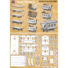 Puzzle Vagon Lemn 3D - 13 cm