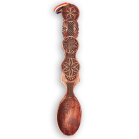 Lingura din lemn cu motive traditionale - 30 cm